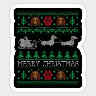 Christmas Dachshund Wiener Dog Dachshund Ugly Christmas Sweater Sticker